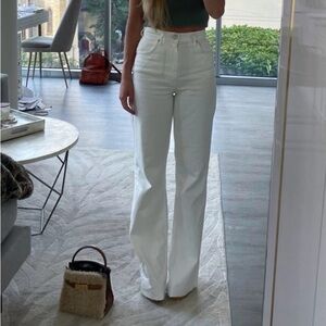 Zara Off-White Flare Jeans